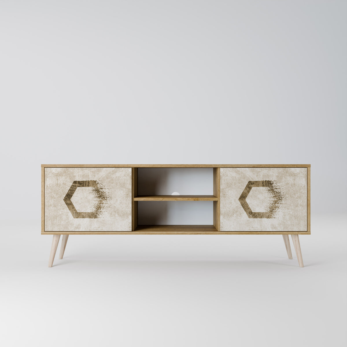 HEXAGONAL SHAPES TV-bänk med två dörrar