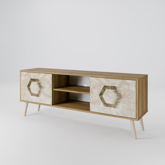 HEXAGONAL SHAPES TV-bänk med två dörrar