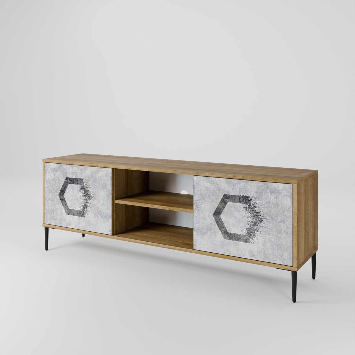 HEXAGONAL FIGURES TV-bänk med två dörrar