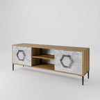 HEXAGONAL FIGURES 2-Door TV Stand in Oak Effect