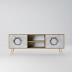 HEXAGONAL FIGURES 2-Door TV Stand in Oak Effect