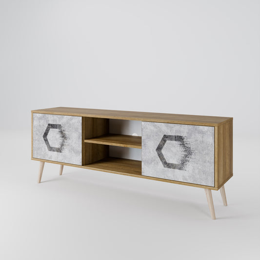 HEXAGONAL FIGURES TV-bänk med två dörrar