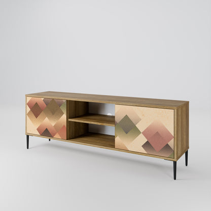 GEOMETRIC FUSION 2-dörrars TV-bänk i ekeffekt