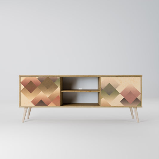 GEOMETRIC FUSION 2-dörrars TV-bänk i ekeffekt