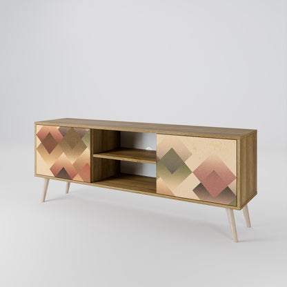GEOMETRIC FUSION 2-dörrars TV-bänk i ekeffekt