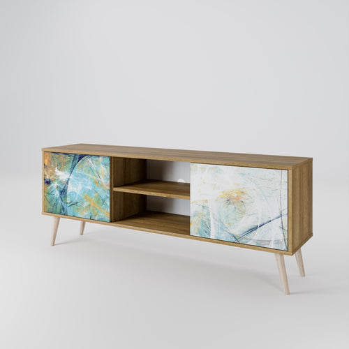 ABSTRACT THOUGHTS 2-Door TV Stand in Oak Effect