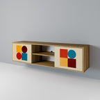 GEOMETRIC PUZZLE 2-Door TV Stand in Oak Effect