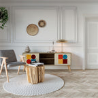 GEOMETRIC PUZZLE 2-Door TV Stand in Oak Effect