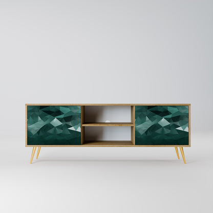POLYGONAL FLYTANDE 2-dörrars TV-bänk i ekeffekt