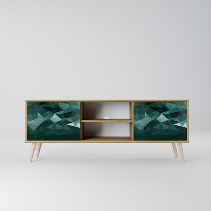 POLYGONAL FLYTANDE 2-dörrars TV-bänk i ekeffekt