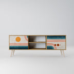 TWO HALVES 2-Door TV Stand in Oak Effect