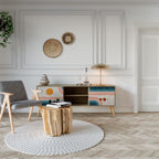 TWO HALVES 2-Door TV Stand in Oak Effect