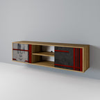 GRAY FIGURES 2-Door TV Stand in Oak Effect