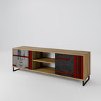 GRAY FIGURES 2-Door TV Stand in Oak Effect