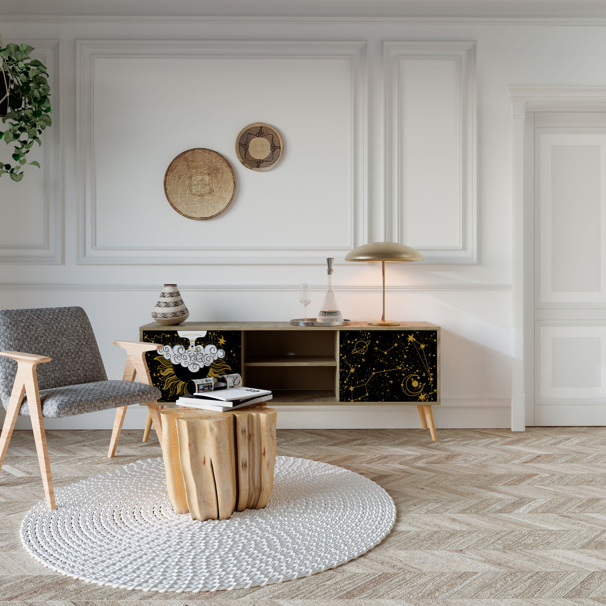 STELLAR CONSTELLATIONS TV-bänk med två dörrar