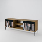 COLLAGE OF RECTANGLES 2-Door TV Stand in Oak Effect