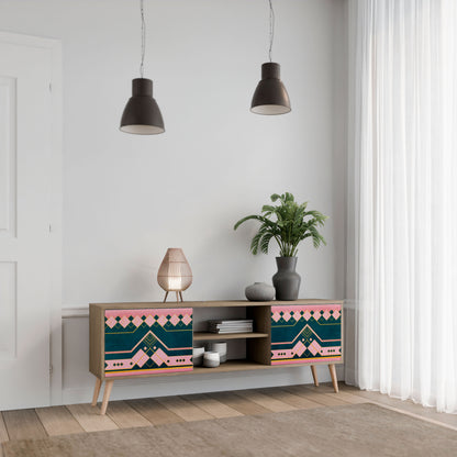 ROYAL COMPOSITION 2-Door TV Stand in Oak Effect