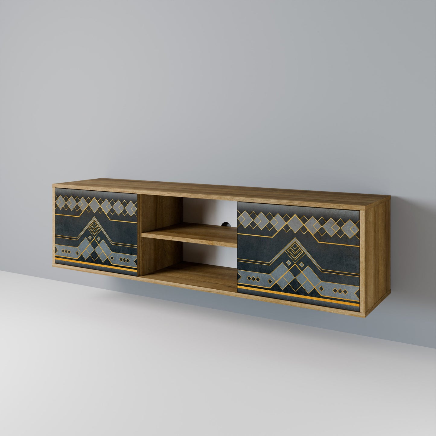 ROYAL ORDINARINESS 2-Door TV Stand in Oak Effect