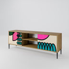 GEOMETRIC RHAPSODY 2-Door TV Stand in Oak Effect