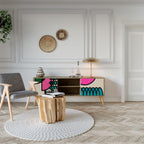 GEOMETRIC RHAPSODY 2-Door TV Stand in Oak Effect