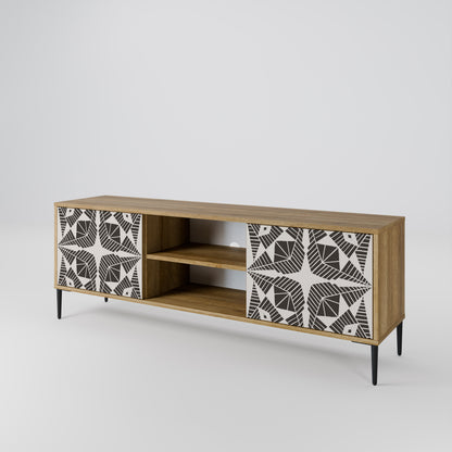 MONOCHROME NEXUS 2-Door TV Stand in Oak Effect