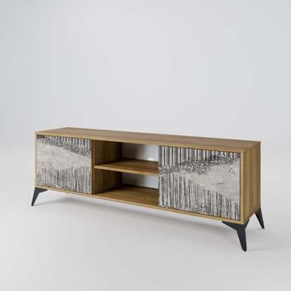 GRAIN LINES 2-Door TV Stand in Oak Effect
