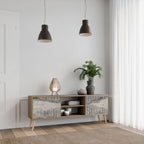 GRAIN LINES 2-Door TV Stand in Oak Effect