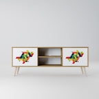 FUTURE SIGN 2-Door TV Stand in Oak Effect