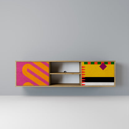 VIVID ART 2-dörrars TV-bänk i ekeffekt