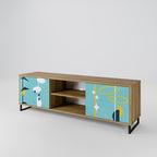 PATHS TO HAPPINESS 2-Door TV Stand in Oak Effect