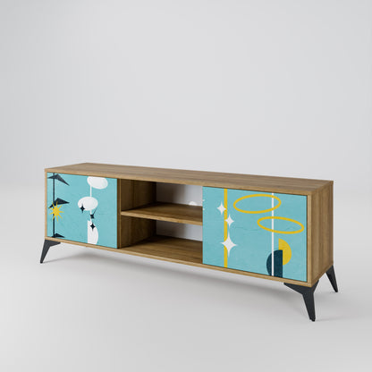 PATHS TO HAPPINESS 2-Door TV Stand in Oak Effect