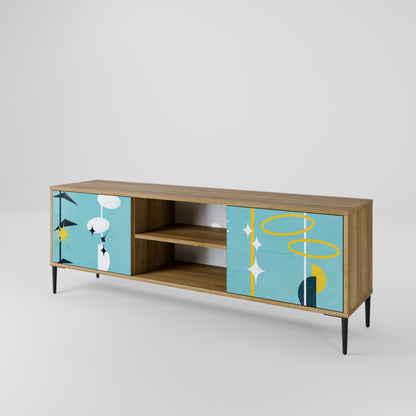 PATHS TO HAPPINESS 2-Door TV Stand in Oak Effect