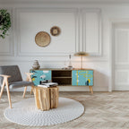 PATHS TO HAPPINESS 2-Door TV Stand in Oak Effect