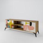 INTERSTELLAR VIBES 2-Door TV Stand in Oak Effect