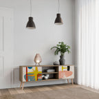 INTERSTELLAR VIBES 2-Door TV Stand in Oak Effect