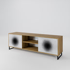 BLACK HOLE 2-Door TV Stand in Oak Effect