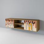 COLORFUL STRINGS 2-Door TV Stand in Oak Effect