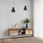 COLORFUL STRINGS 2-Door TV Stand in Oak Effect