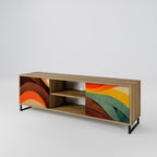 COLORFUL STRANDS 2-Door TV Stand in Oak Effect