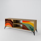 COLORFUL STRANDS 2-Door TV Stand in Oak Effect