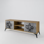 GAMER CHOICE 2-Door TV Stand in Oak Effect