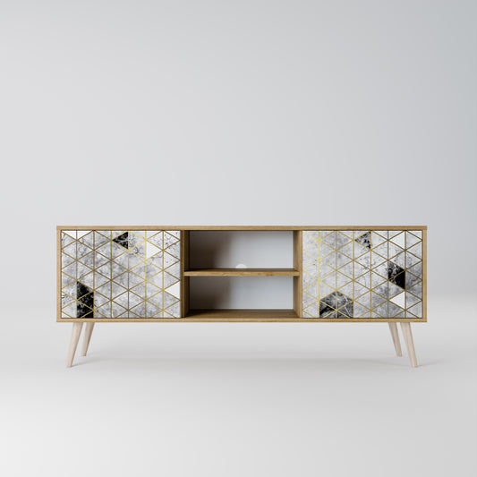 ASHEN ARIA 2-Door TV Stand in Oak Effect