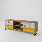 DYED BY ORANGE 2-Door TV Stand in Oak Effect