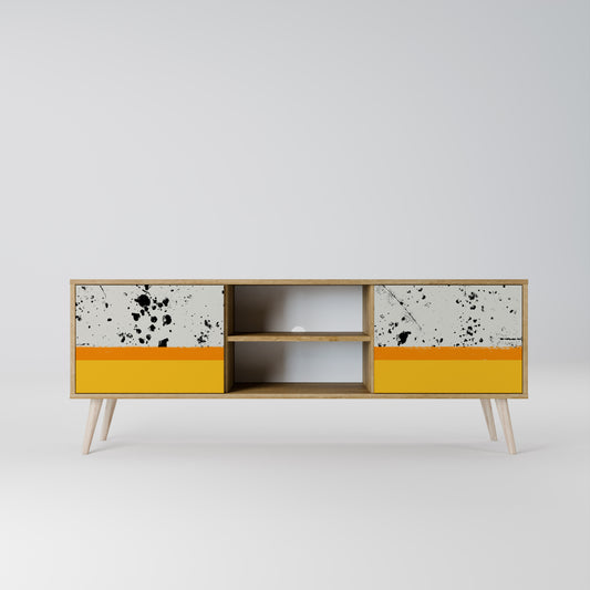 DYED BY ORANGE 2-Door TV Stand in Oak Effect