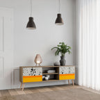 DYED BY ORANGE 2-Door TV Stand in Oak Effect