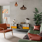 DYED BY ORANGE 2-Door TV Stand in Oak Effect