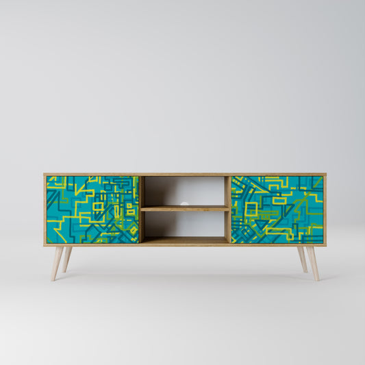NOSTALGIC MEMORIES 2-Door TV Stand in Oak Effect