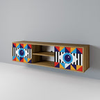 ABSTRACTION AND GEOMETRY 2-Door TV Stand in Oak Effect