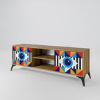 ABSTRACTION AND GEOMETRY 2-Door TV Stand in Oak Effect