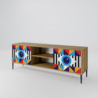 ABSTRACTION AND GEOMETRY 2-Door TV Stand in Oak Effect
